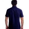 Camisa social masculina de microfibra manga curta, marinho