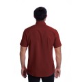 Camisa social vinho masculina manga curta de microfibra