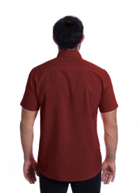 Camisa social vinho masculina manga curta de microfibra