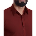 Camisa social vinho masculina manga curta de microfibra