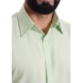 Camisa social verde-água masculina de microfibra manga curta Camisa social verde-água masculina de microfibra manga curta