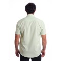 Camisa social verde-água masculina de microfibra manga curta Camisa social verde-água masculina de microfibra manga curta