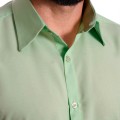 Camisa social verde-água masculina de microfibra manga curta