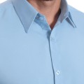 Camisa social azul claro masculina manga curta de microfibra