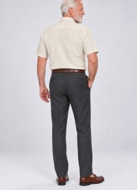 Camisa social palha masculina de microfibra manga curta