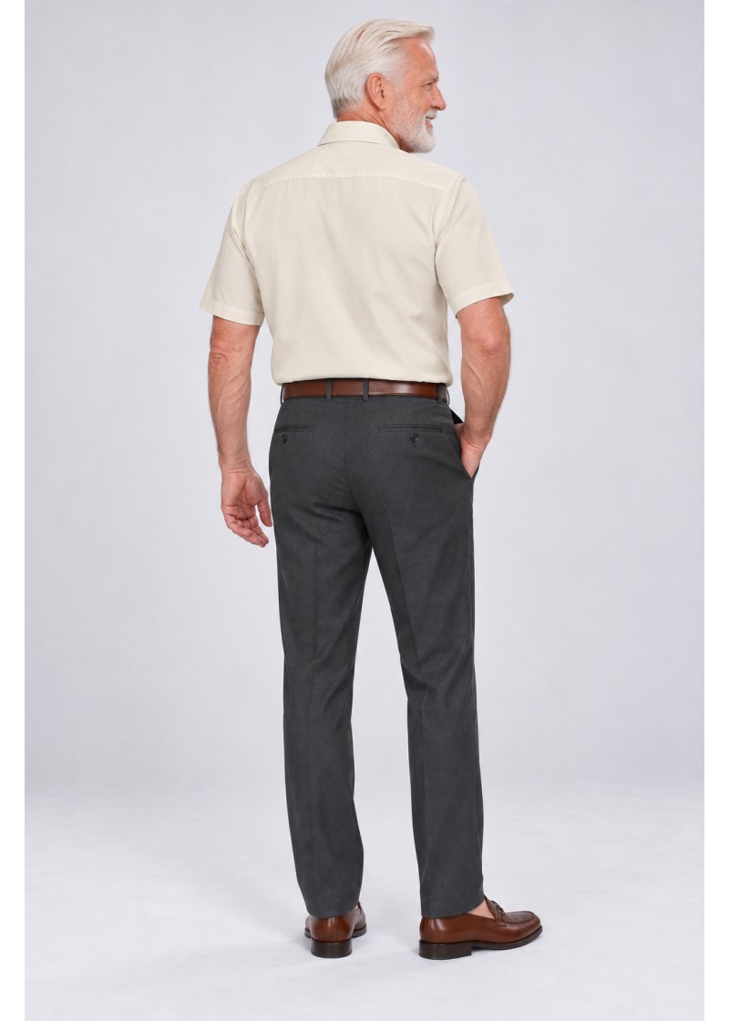 Camisa social palha masculina de microfibra manga curta