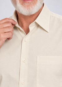 Camisa social palha masculina de microfibra manga curta