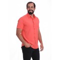 Camisa Coral de Microfibra Manga Curta