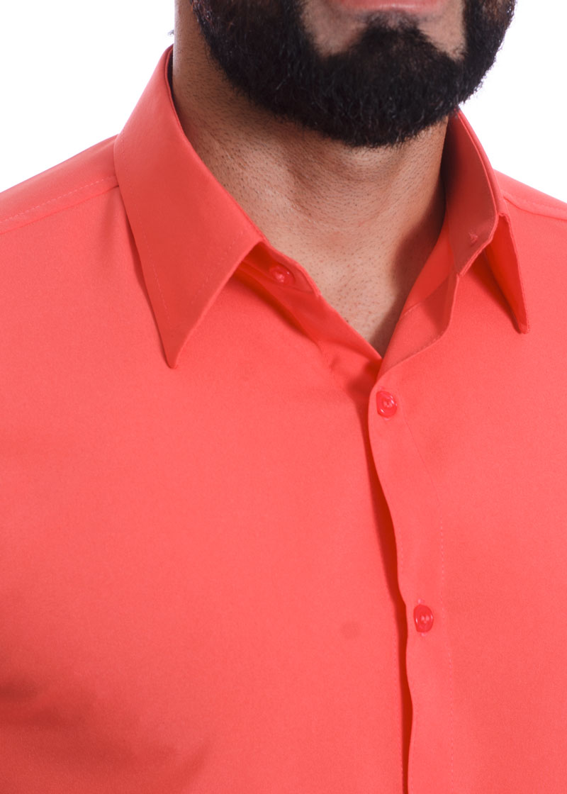 Camisa Coral de Microfibra Manga Curta