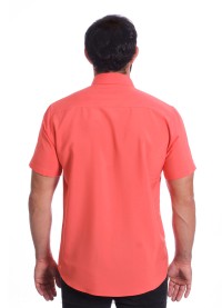 Camisa Coral de Microfibra Manga Curta