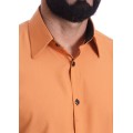 Camisa social mostarda manga curta microfibra detalhe Camisa social mostarda manga curta microfibra detalhe
