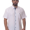 Camisa social branca com detalhe manga curta