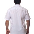 Camisa social branca com detalhe manga curta