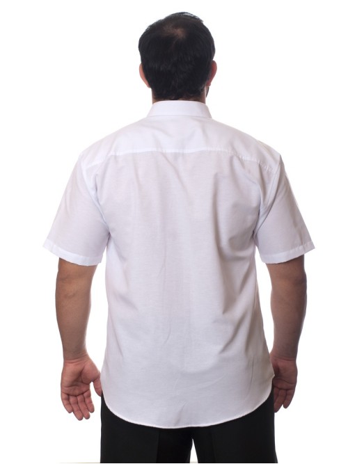 Camisa social branca com detalhe manga curta