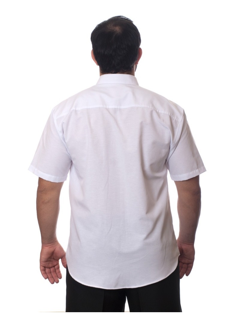 Camisa social branca com detalhe manga curta