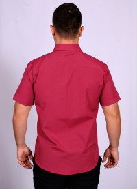Camisa pink de manga curta em tricoline com detalhe