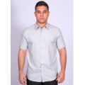 Camisa manga curta de linho misto cinza Camisa manga curta de linho misto cinza