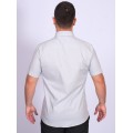 Camisa manga curta de linho misto cinza Camisa manga curta de linho misto cinza