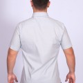 Camisa manga curta de linho misto cinza