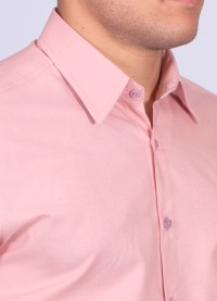 Camisa manga curta de linho misto nude