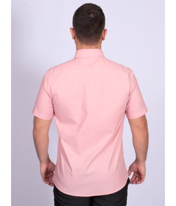 Camisa manga curta de linho misto nude