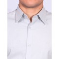 Camisa manga longa de linho misto cinza