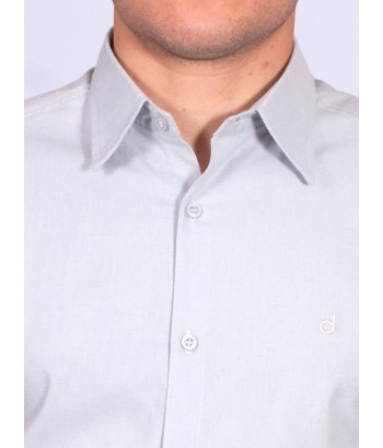 Camisa manga longa de linho misto cinza