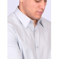 Camisa manga longa de linho misto cinza