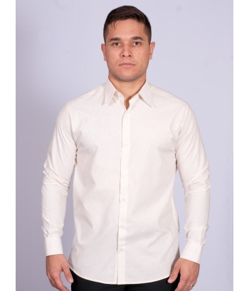 Camisa manga longa de linho misto amarela