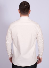 Camisa manga longa de linho misto amarela