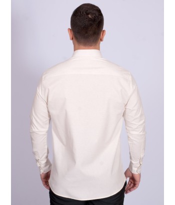 Camisa manga longa de linho misto amarela