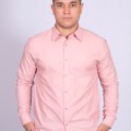 Camisa manga longa de linho misto nude