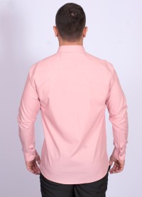 Camisa manga longa de linho misto nude
