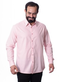 Camisa manga longa de linho misto rosa
