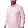 Camisa manga longa de linho misto rosa