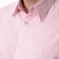 Camisa manga longa de linho misto rosa