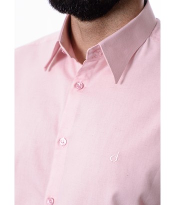 Camisa manga longa de linho misto rosa