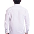Camisa social branca com detalhe poá