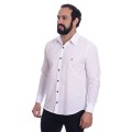 Camisa social branca com detalhe poá