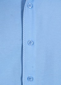 Camisa social masculina de tricoline com detalhe manga longa, azul