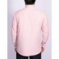 Camisa nude com detalhe na frente masculina de tricoline manga longa