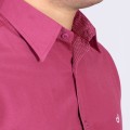 Camisa social masculina de tricoline com detalhe manga longa, pink