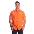 Camisa social masculina de algodão manga curta, laranja