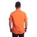 Camisa social masculina de algodão manga curta, laranja