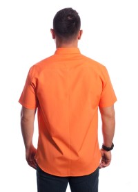 Camisa social masculina de algodão manga curta, laranja