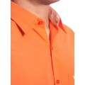 Camisa social masculina de algodão manga curta, laranja