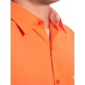 Camisa social masculina de algodão manga curta, laranja Camisa social masculina de algodão manga curta, laranja