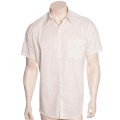 Camisa social masculina de algodão estampado manga curta, pérola Camisa social masculina de algodão estampado manga curta, pérola