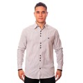 Camisa social listrada em preto manga longa masculina Camisa social listrada em preto manga longa masculina