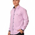 Camisa social lilás de algodão manga longa